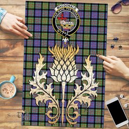 Scottish MacDonald Ancient Clan Tartan Puzzle - Thistle Gold Style Scottish Plaid Tartan Plaid