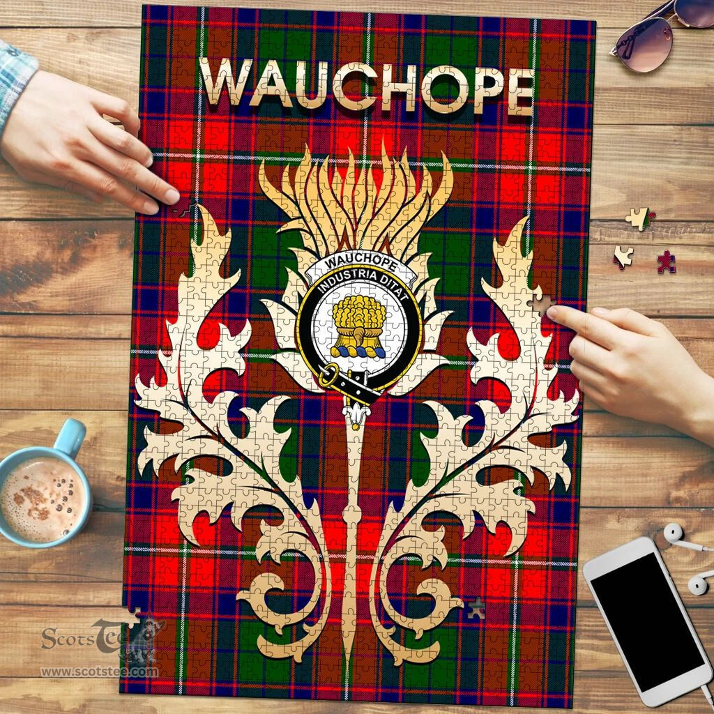 Scottish Wauchope Clan Tartan Puzzle - Thistle Scotland Style Scottish Plaid Tartan Plaid