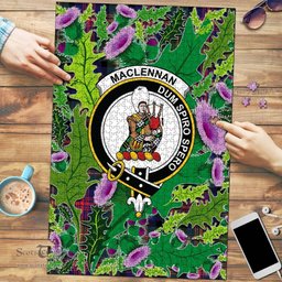 Scottish MacLennan Clan Tartan Puzzle - Thistle Pattern Style Scottish Plaid Tartan Plaid