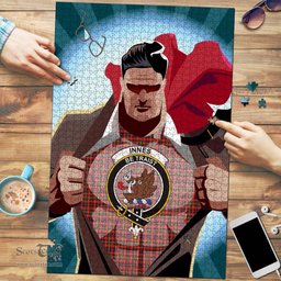 Scottish Innes Modern Clan Tartan Puzzle - Supper Hero Style Scottish Plaid Tartan Plaid