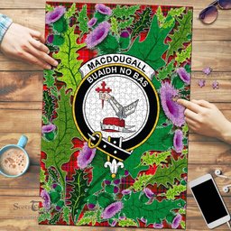 Scottish MacDougall Modern Clan Tartan Puzzle - Thistle Pattern Style Scottish Plaid Tartan Plaid