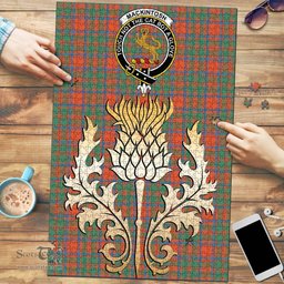 Scottish MacKintosh Ancient Clan Tartan Puzzle - Thistle Gold Style Scottish Plaid Tartan Plaid