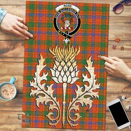 Scottish Ross Ancient Clan Tartan Puzzle - Thistle Gold Style Scottish Plaid Tartan Plaid