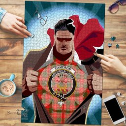 Scottish Cameron Modern Clan Tartan Puzzle - Supper Hero Style Scottish Plaid Tartan Plaid