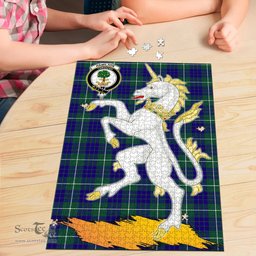 Scottish Hamilton Hunting Modern Clan Tartan Puzzle - Unicorn Style Scottish Plaid Tartan Plaid
