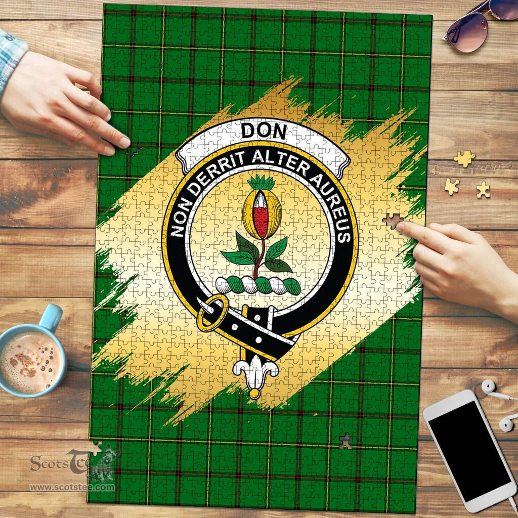 Scottish Don Clan Tartan Puzzle - Gold Style Scottish Plaid Tartan Plaid