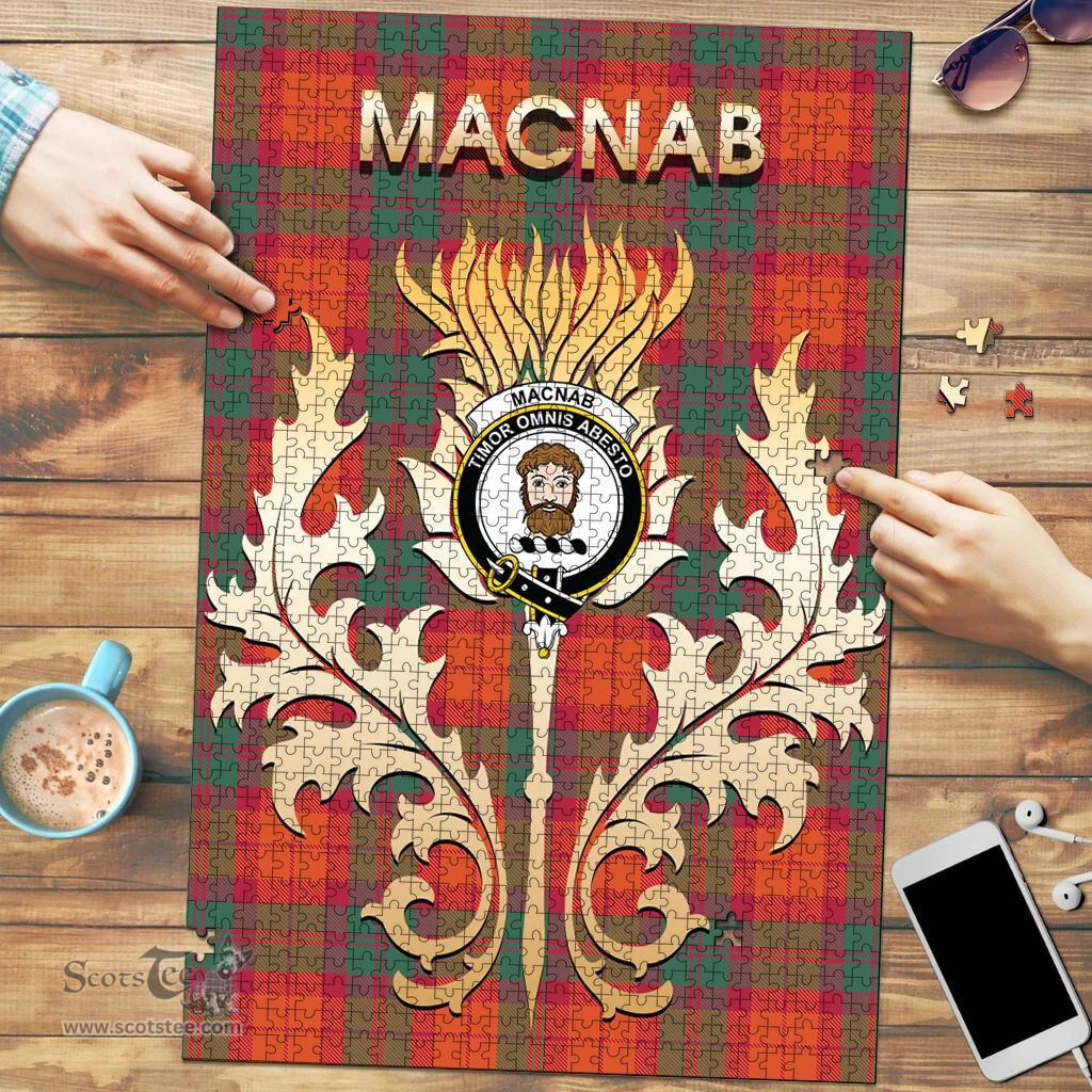 Scottish MacNab Ancient Clan Tartan Puzzle - Thistle Scotland Style Scottish Plaid Tartan Plaid