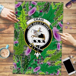 Scottish Craig Ancient Clan Tartan Puzzle - Thistle Pattern Style Scottish Plaid Tartan Plaid