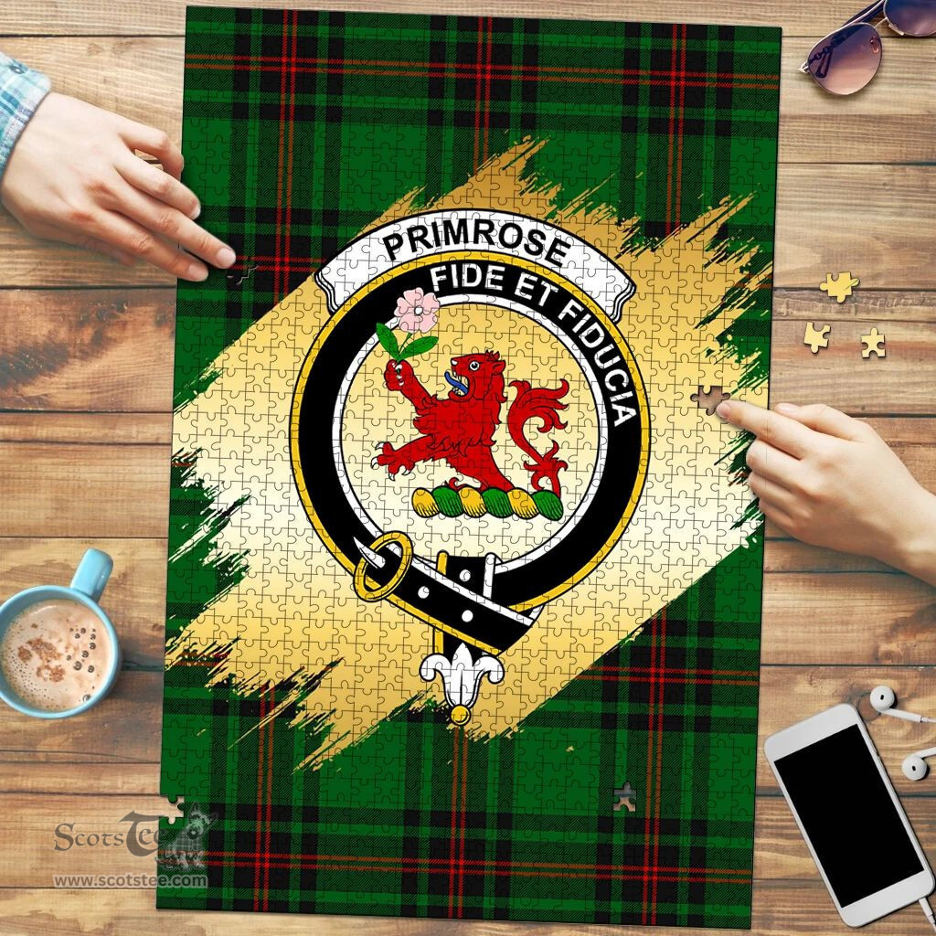 Scottish Primrose Clan Tartan Puzzle - Gold Style Scottish Plaid Tartan Plaid