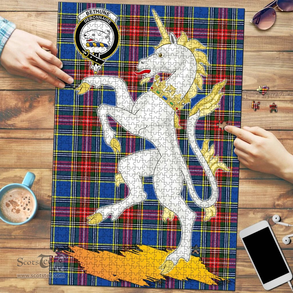 Scottish Bethune Clan Tartan Puzzle - Unicorn Style Scottish Plaid Tartan Plaid
