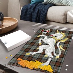 Scottish MacLeod of Harris Weathered Clan Tartan Puzzle - Unicorn Style Scottish Plaid Tartan Plaid