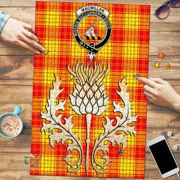 Scottish MacMillan Clan Tartan Puzzle - Thistle Gold Style Scottish Plaid Tartan Plaid