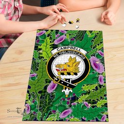 Scottish Campbell of Breadalbane Modern Clan Tartan Puzzle - Thistle Pattern Style Scottish Plaid Tartan Plaid