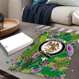Scottish Drummond of Strathallan Clan Tartan Puzzle - Thistle Pattern Style Scottish Plaid Tartan Plaid