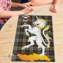Scottish MacLeod of Harris Weathered Clan Tartan Puzzle - Unicorn Style Scottish Plaid Tartan Plaid