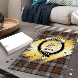 Scottish MacRae Hunting Weathered Clan Tartan Puzzle - Gold Style Scottish Plaid Tartan Plaid