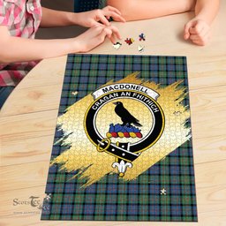 Scottish MacDonnell of Glengarry Ancient Clan Tartan Puzzle - Gold Style Scottish Plaid Tartan Plaid