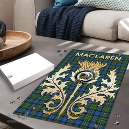 Scottish MacLaren Ancient Clan Tartan Puzzle - Thistle Scotland Style Scottish Plaid Tartan Plaid