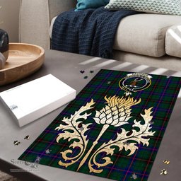 Scottish Davidson Modern Clan Tartan Puzzle - Thistle Gold Style Scottish Plaid Tartan Plaid