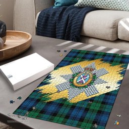 Scottish Blackwatch Ancient Clan Tartan Puzzle - Gold Style Scottish Plaid Tartan Plaid