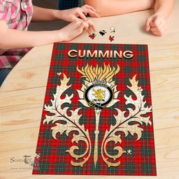 Scottish Cumming Modern Clan Tartan Puzzle - Thistle Scotland Style Scottish Plaid Tartan Plaid