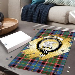 Scottish Norvel Clan Tartan Puzzle - Gold Style Scottish Plaid Tartan Plaid