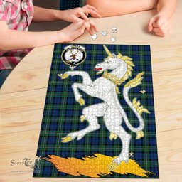 Scottish Forbes Ancient Clan Tartan Puzzle - Unicorn Style Scottish Plaid Tartan Plaid