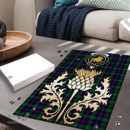 Scottish Campbell of Cawdor Modern Clan Tartan Puzzle - Thistle Gold Style Scottish Plaid Tartan Plaid