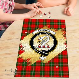 Scottish Lennox Modern Clan Tartan Puzzle - Gold Style Scottish Plaid Tartan Plaid