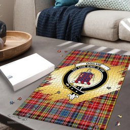 Scottish Ogilvie of Airlie Ancient Clan Tartan Puzzle - Gold Style Scottish Plaid Tartan Plaid