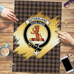 Scottish Sutherland Weathered Clan Tartan Puzzle - Gold Style Scottish Plaid Tartan Plaid