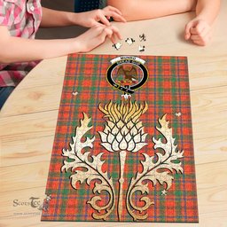 Scottish Munro Ancient Clan Tartan Puzzle - Thistle Gold Style Scottish Plaid Tartan Plaid