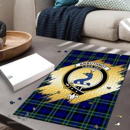 Scottish Arbuthnot Modern Clan Tartan Puzzle - Gold Style Scottish Plaid Tartan Plaid