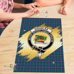 Scottish Douglas Modern Clan Tartan Puzzle - Gold Style Scottish Plaid Tartan Plaid