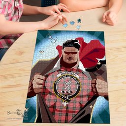 Scottish MacQueen Modern Clan Tartan Puzzle - Supper Hero Style Scottish Plaid Tartan Plaid