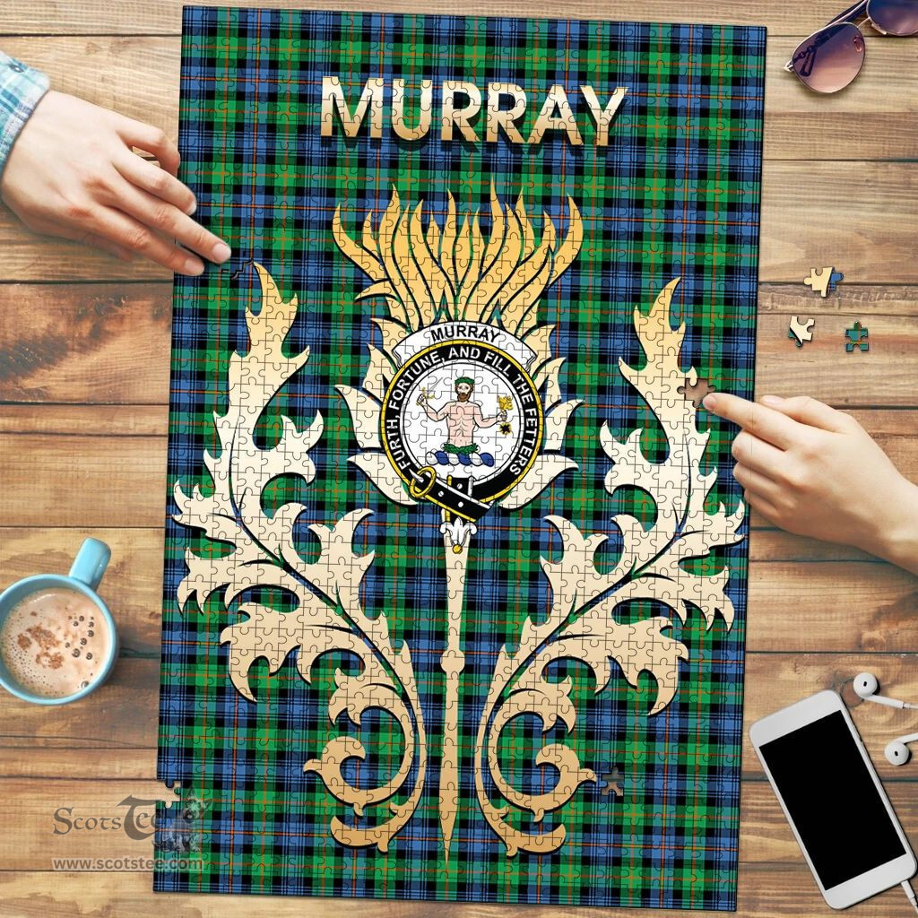 Scottish Murray of Atholl Ancient Clan Tartan Puzzle - Thistle Scotland Style Scottish Plaid Tartan Plaid