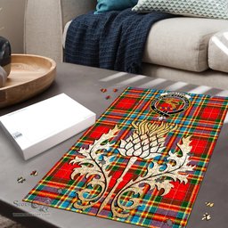 Scottish Chattan Clan Tartan Puzzle - Thistle Gold Style Scottish Plaid Tartan Plaid