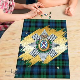 Scottish Blackwatch Ancient Clan Tartan Puzzle - Gold Style Scottish Plaid Tartan Plaid