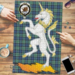 Scottish Leslie Hunting Ancient Clan Tartan Puzzle - Unicorn Style Scottish Plaid Tartan Plaid