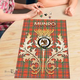 Scottish Munro Ancient Clan Tartan Puzzle - Thistle Scotland Style Scottish Plaid Tartan Plaid