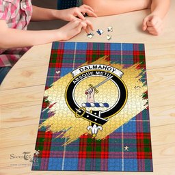 Scottish Dalmahoy Clan Tartan Puzzle - Gold Style Scottish Plaid Tartan Plaid