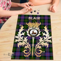 Scottish Blair Modern Clan Tartan Puzzle - Thistle Scotland Style Scottish Plaid Tartan Plaid