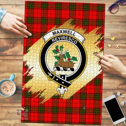 Scottish Maxwell Modern Clan Tartan Puzzle - Gold Style Scottish Plaid Tartan Plaid