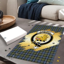 Scottish Campbell Faded Clan Tartan Puzzle - Gold Style Scottish Plaid Tartan Plaid