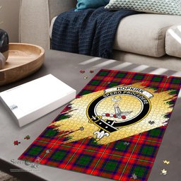 Scottish Hopkirk Clan Tartan Puzzle - Gold Style Scottish Plaid Tartan Plaid