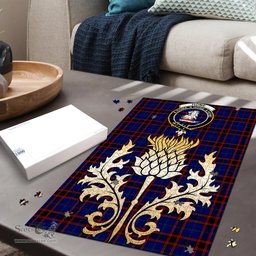 Scottish Home Modern Clan Tartan Puzzle - Thistle Gold Style Scottish Plaid Tartan Plaid