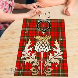 Scottish Langlands Clan Tartan Puzzle - Thistle Gold Style Scottish Plaid Tartan Plaid