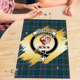 Scottish Cockburn Ancient Clan Tartan Puzzle - Gold Style Scottish Plaid Tartan Plaid
