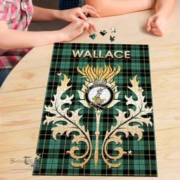 Scottish Wallace Hunting Ancient Clan Tartan Puzzle - Thistle Scotland Style Scottish Plaid Tartan Plaid