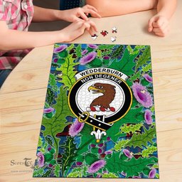 Scottish Wedderburn Clan Tartan Puzzle - Thistle Pattern Style Scottish Plaid Tartan Plaid